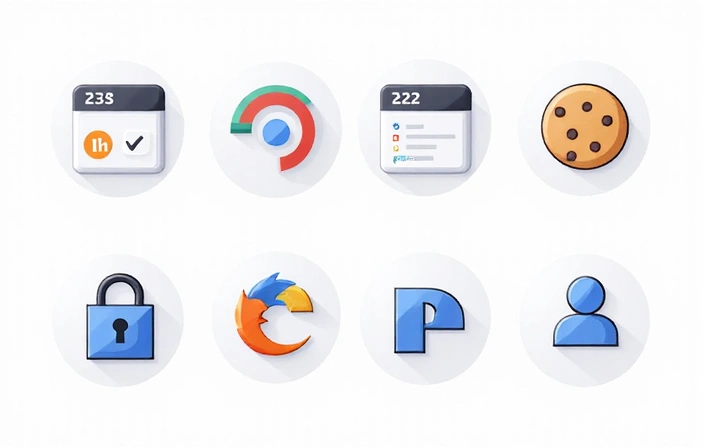 Ikony reprezentujące ustawienia prywatności i plików cookie