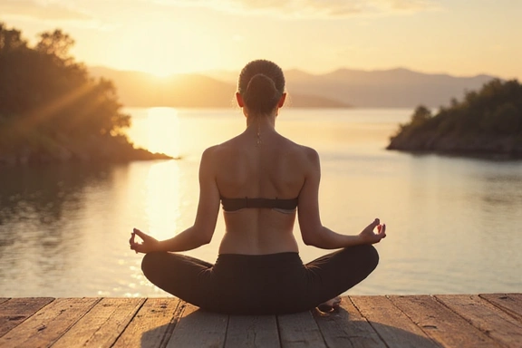 Osoba medytująca w spokojnym otoczeniu, symbolizująca zarządzanie stresem